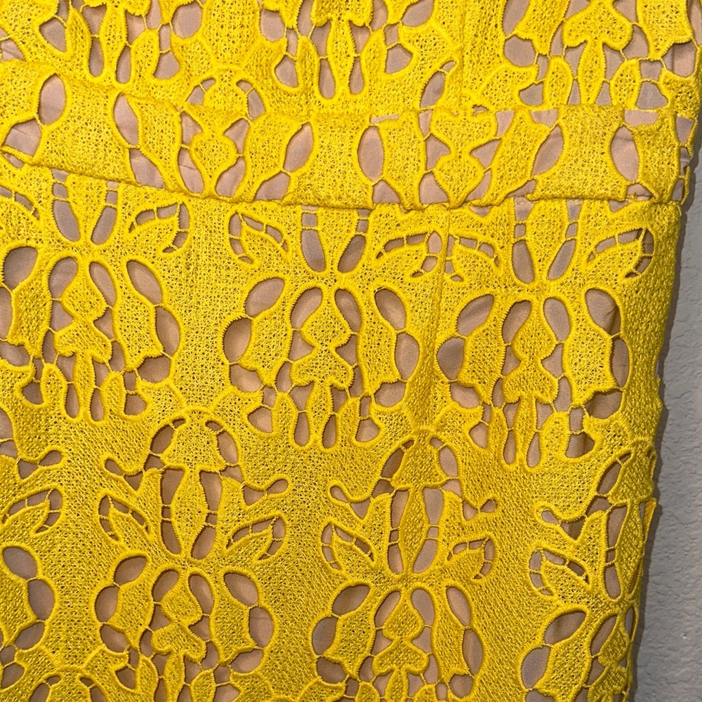 Banana Republic‎ Sunny Yellow Lace Mini Dress - Picture 2 of 9